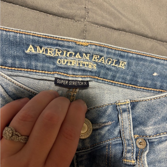 AMERICAN EAGLE Womens Light Blue Denim Super Stretch X Skinny Jeans Size 6 Reg - Picture 3 of 8